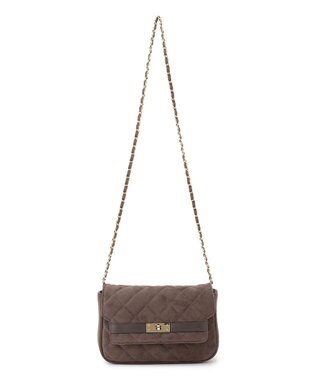 23区 スエード キルティング ショルダーバッグ ブラウン系