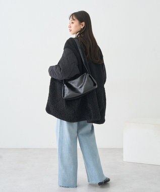 earth music&ecology 【セルフカット可】ワイドデニムパンツ Light Indigo