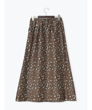 Te chichi レオパードジャガードナロースカート ブラウン