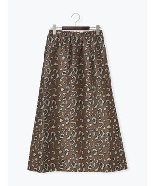Te chichi レオパードジャガードナロースカート ブラウン