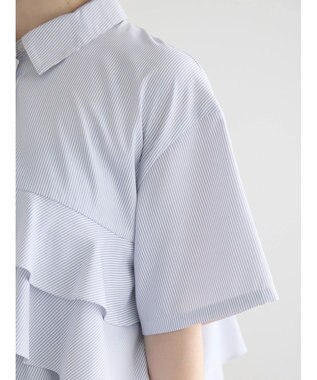 Te chichi 半袖ティアードフリルクロップトシャツ グレー