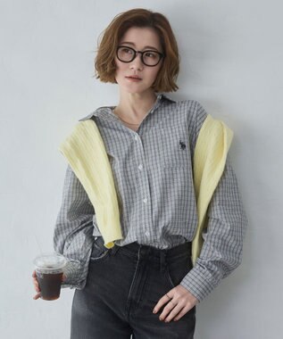 WEGO 【26年春新色登場★】USPOLOBIGシャツ ブラックチェック1