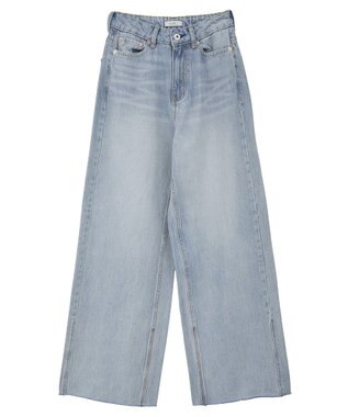 earth music&ecology 【セルフカット可】ワイドデニムパンツ Light Indigo