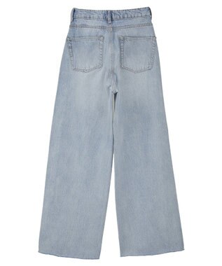 earth music&ecology 【セルフカット可】ワイドデニムパンツ Light Indigo