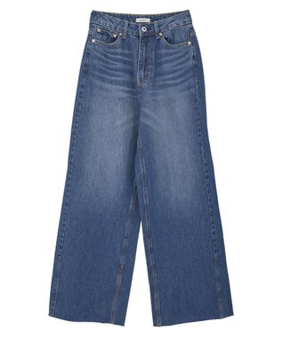 earth music&ecology 【セルフカット可】ワイドデニムパンツ Indigo