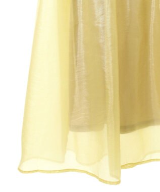 Green Parks シアーシャイニードロストティアードスカート Light Yellow