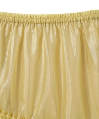 Green Parks シアーシャイニードロストティアードスカート Light Yellow