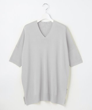 自由区 【新型登場！/WEB限定カラー有】ハイツイストコットンアセテート ニット5分袖 ライトグレー系