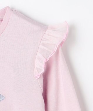 ANY KIDS おけいこモチーフ刺繍入り 長袖Tシャツ ラベンダー（うさぎ×バレエ）