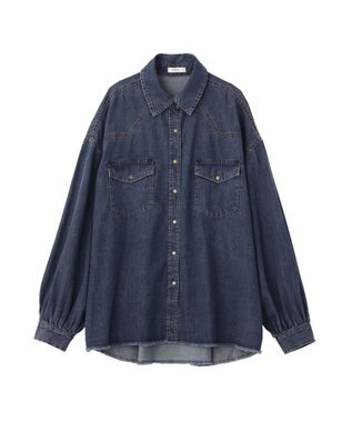 earth music&ecology 【予約】ウエスタンデニムシャツ ミディアムインディゴ
