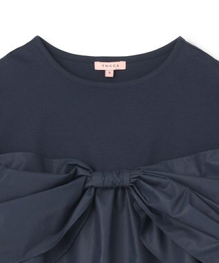 TOCCA 【洗える】PRESENT RIBBON Tシャツ ネイビー系