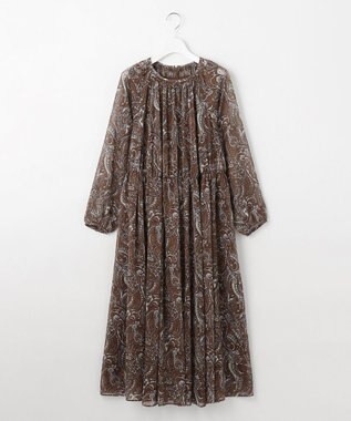 自由区 L 【SHIHOさん着用】ペイズリープリント ワンピース モカ