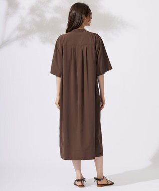 自由区 【カタログ掲載・接触冷感・UVケア・洗える】ファンクショナルクロス ワンピース ブラウン