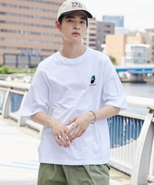 WEGO ヒゲサガラ刺繍Tシャツ ホワイト