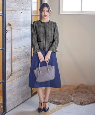 Tiaclasse ラメツイードジャケット ブラック