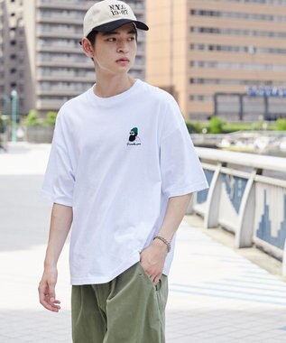 WEGO ヒゲサガラ刺繍Tシャツ ホワイト