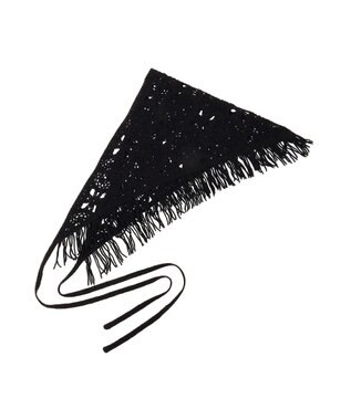 earth music&ecology マルチクロシェスカーフ Black