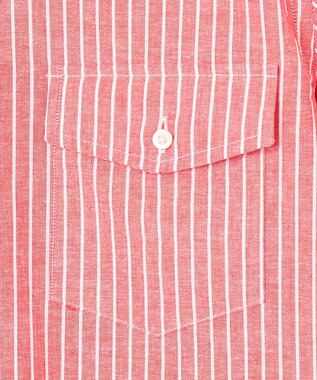 J.PRESS MEN 【WEB・一部店舗限定】リネンコットンストライプ シャツ/B.D レッド系1