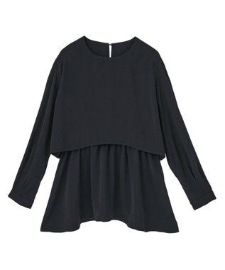 AMERICAN HOLIC 【イージーケア】Ｗクロスティアードブラウス Dark Navy