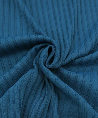 Tiaclasse 【洗える】ベルト付きランダムリブロングカーディガン ターコイズ