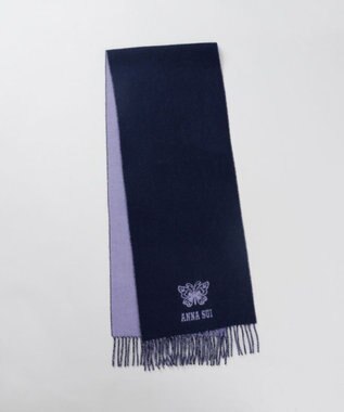 AURORA 【 ANNA SUI（アナ スイ）】ウールリバーシブルマフラー パープル