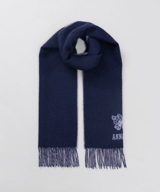 AURORA 【 ANNA SUI（アナ スイ）】ウールリバーシブルマフラー パープル