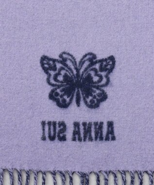 AURORA 【 ANNA SUI（アナ スイ）】ウールリバーシブルマフラー パープル
