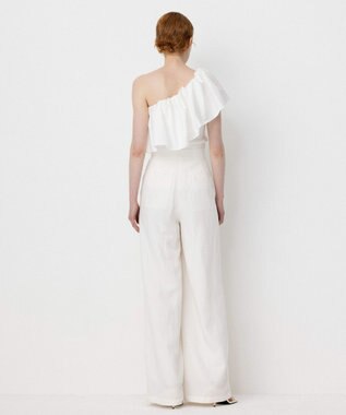 NAVE 【Nave・洗える/撥水/ストレッチ素材】ライトタフタ ワンショルダーブラウス ホワイト系