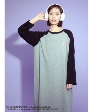 Green Parks ■別注　ＬＯＶＥ　ＢＯＡＴ　ラグランワンピース Gray