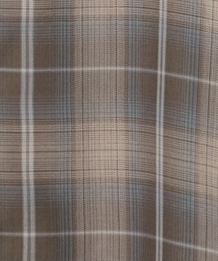 ANY L オンブレーチェックオーバーシャツ ブラウン系