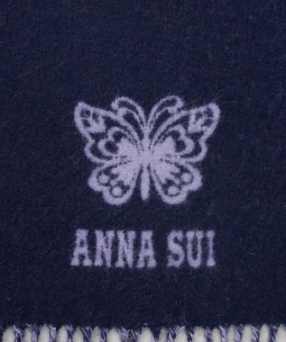AURORA 【 ANNA SUI（アナ スイ）】ウールリバーシブルマフラー パープル