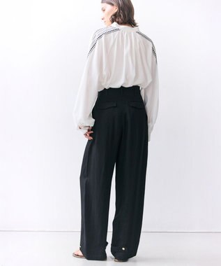 BEIGE， BERNARD / リネン混 ヘムタグ 2WAYパンツ Black