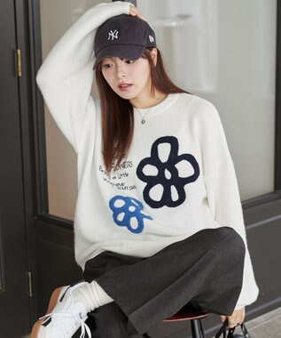 WEGO フラッフィーグラフィックBIGニットプルオーバー 柄12