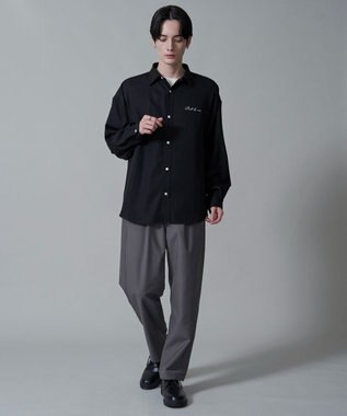 WEGO アムンゼンワンポイントBIGシャツ（LS） ブラック