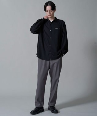 WEGO アムンゼンワンポイントBIGシャツ（LS） ブラック