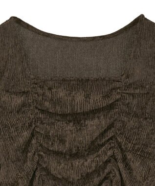 earth music&ecology プリーツベロア風ギャザープルオーバー Brown