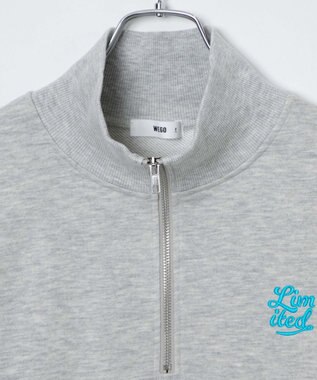 WEGO 【新色追加】ドロストデザインハーフZIPスウェット 杢グレー