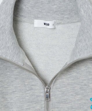 WEGO 【新色追加】ドロストデザインハーフZIPスウェット 杢グレー