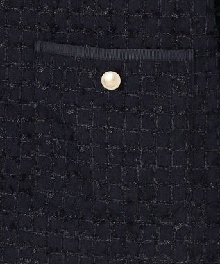 ANY SIS L リボンヤーンライトツイード ジャケット ネイビー