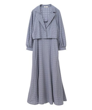 earth music&ecology ＳＥＴ２点ジャカードシャツ＋キャミドレ