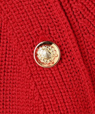 BEIGE， HELIODOR / スポンディッシュマリンボタンニット Red