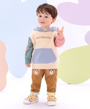 MIKI HOUSE HOT BISCUITS 【80-120cm】【NEW Color Series】裏毛パイル素材 パステルカラー フーディ マルチカラー