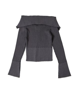 WEGO ダブルジップオフショルニット ブラック