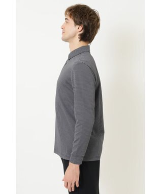 DAKS 【DAKS GOLF】 ジャガード長袖ニットポロ チャコール