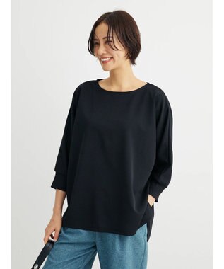 Green Parks ジョーゼットドルマンカットプルオーバー Black