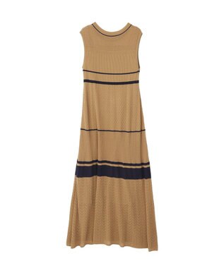 YECCA VECCA 【尾崎紗代子さん着用】透かし編みニットワンピース Beige