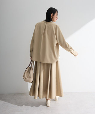 Green Parks ＳＥＴ２点スキッパーブラウス＋プリーツスカート Beige