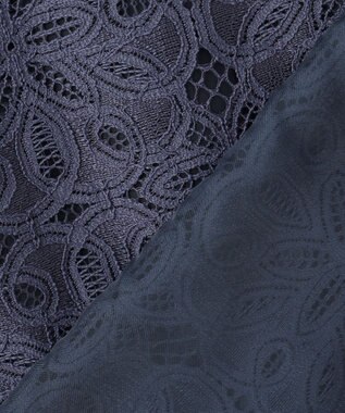 自由区 【カタログ掲載・洗える】フラワータイルレース ブラウス インディゴブルー