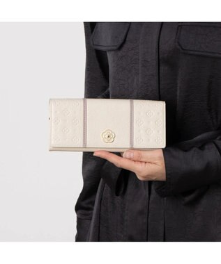 CLATHAS ソフィア かぶせ長財布 アイボリー