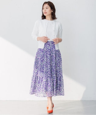 組曲 【8色展開・アンサンブル対応】ブーケカラーカーディガン アイボリー系